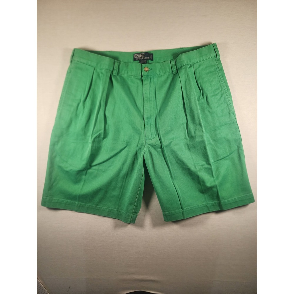 Polo Ralph Lauren Tyler Short Mens 40 Green‎ Pleated Classic Chino Cotton Golf